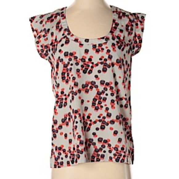 {Eclair} Dotted Short Sleeve Top Sz S - Picture 1 of 6